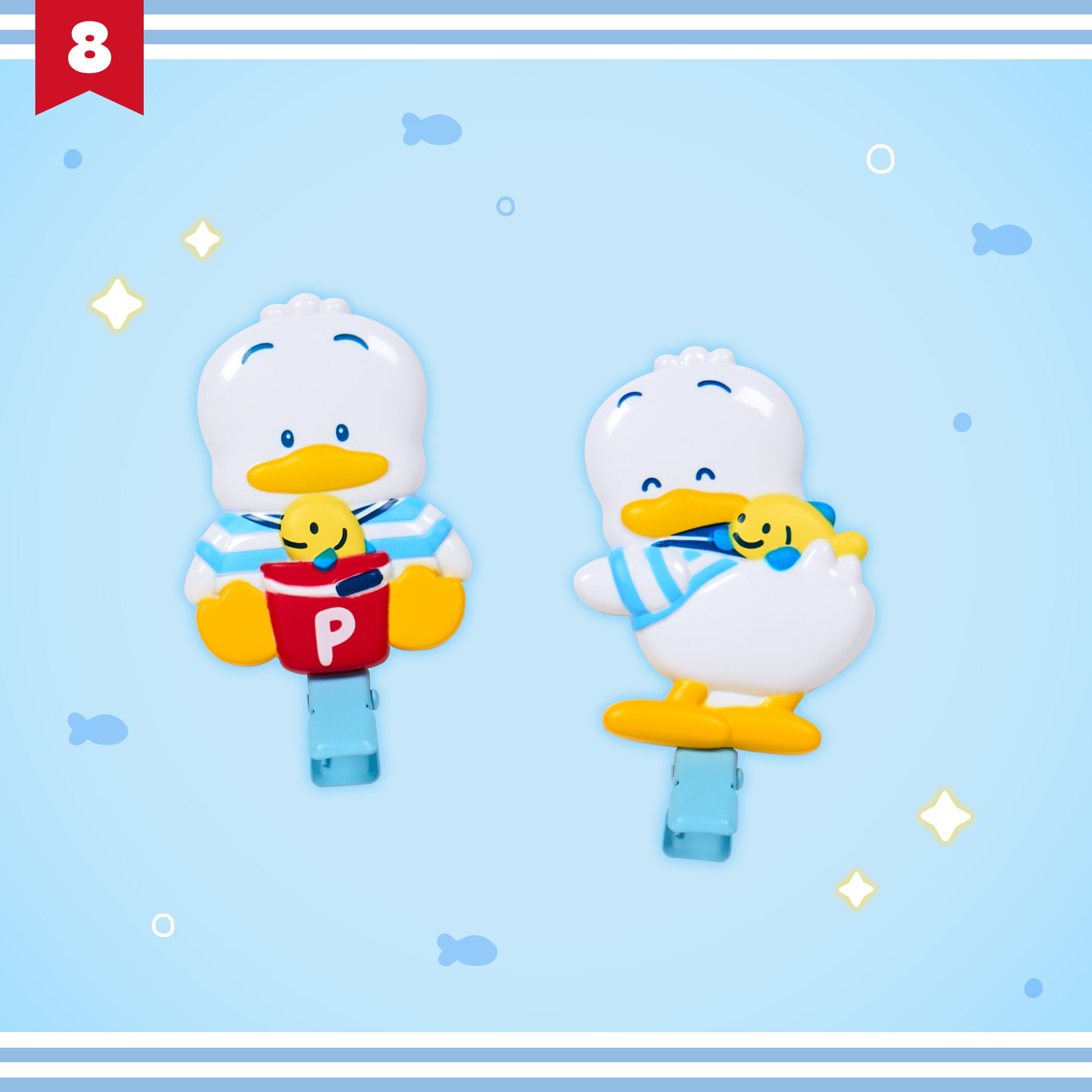 🎀【預訂】Sanrio Ahirunopekkle Summer Look 瀏海夾