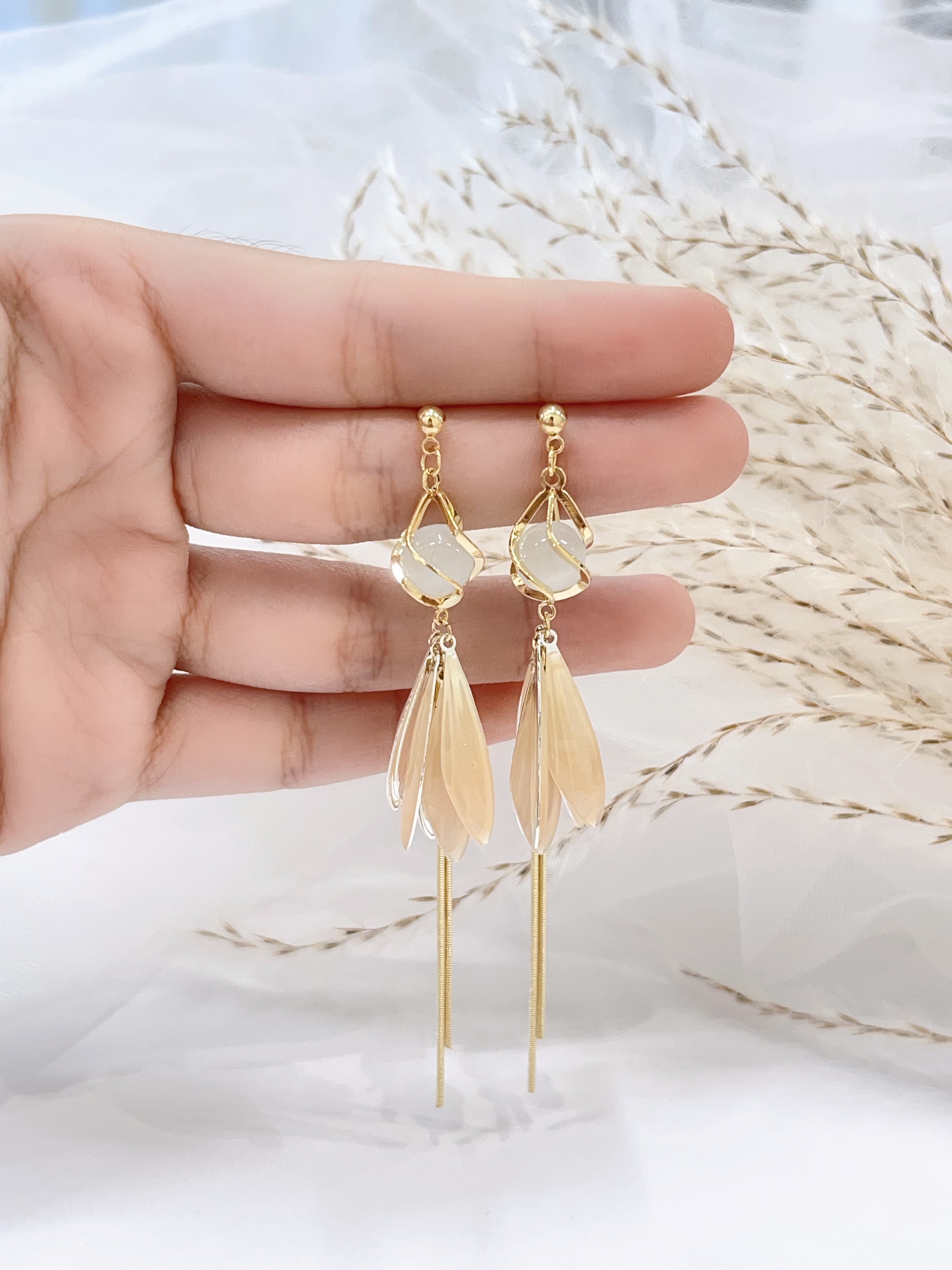 独特设计感扇形耳环