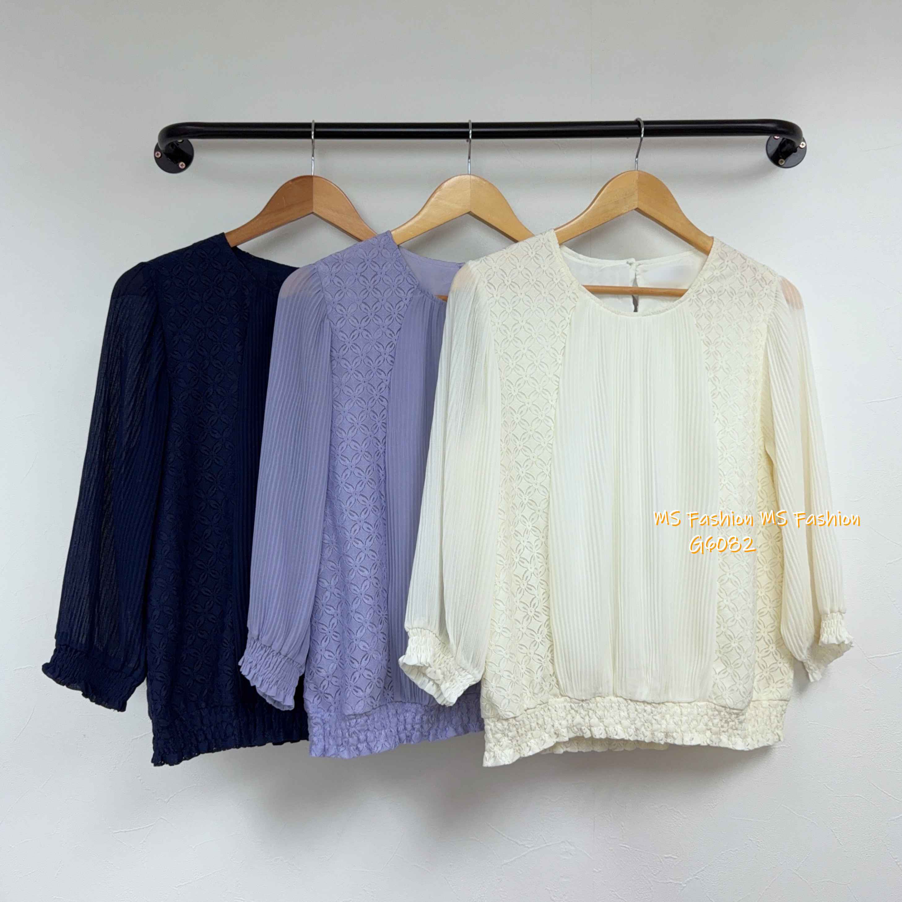 G6082 韓國🇰🇷通花百摺top