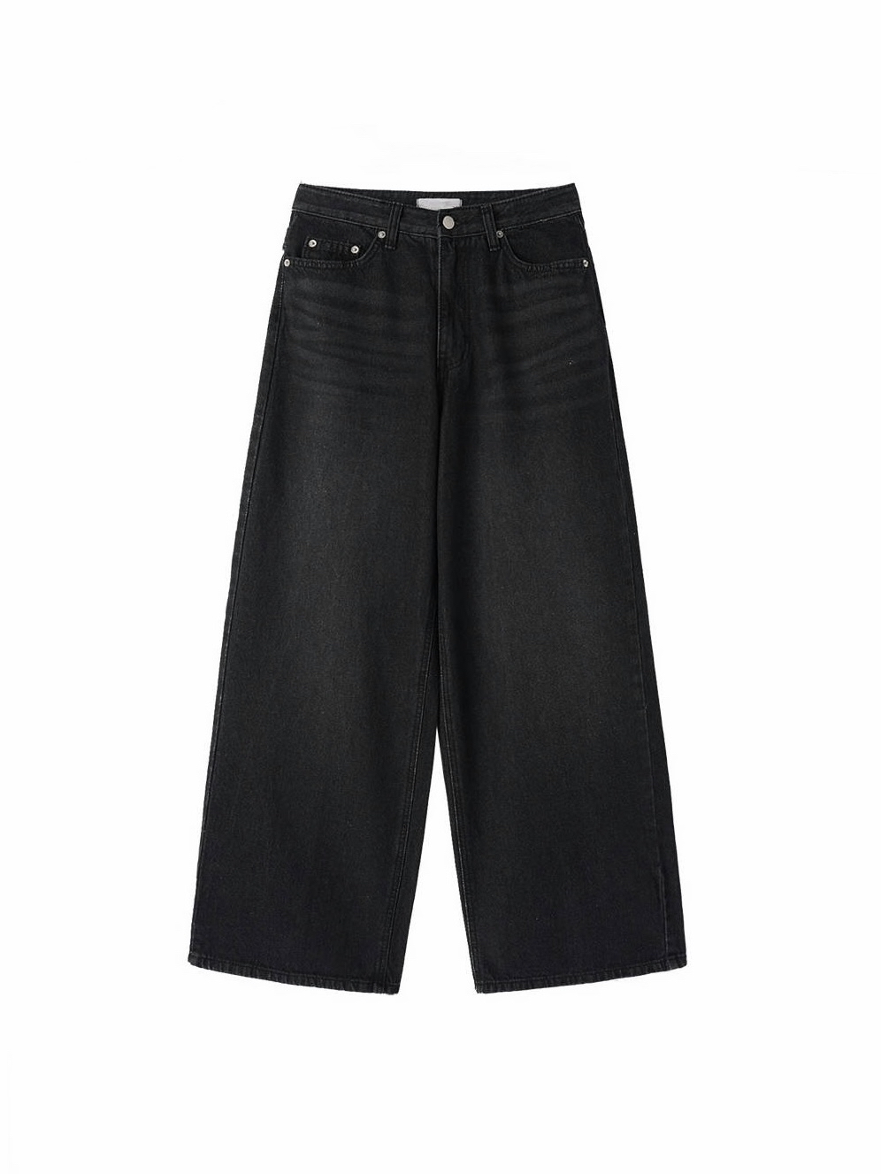 Back Buckle Wide Denim Pants