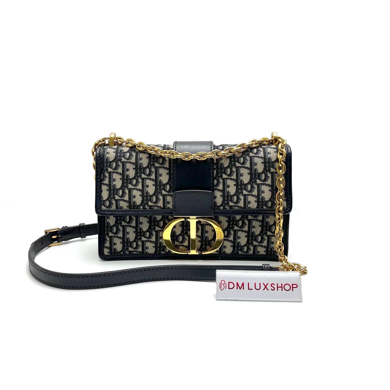 Dior Blue Oblique 30 Montaigne w/ Chain