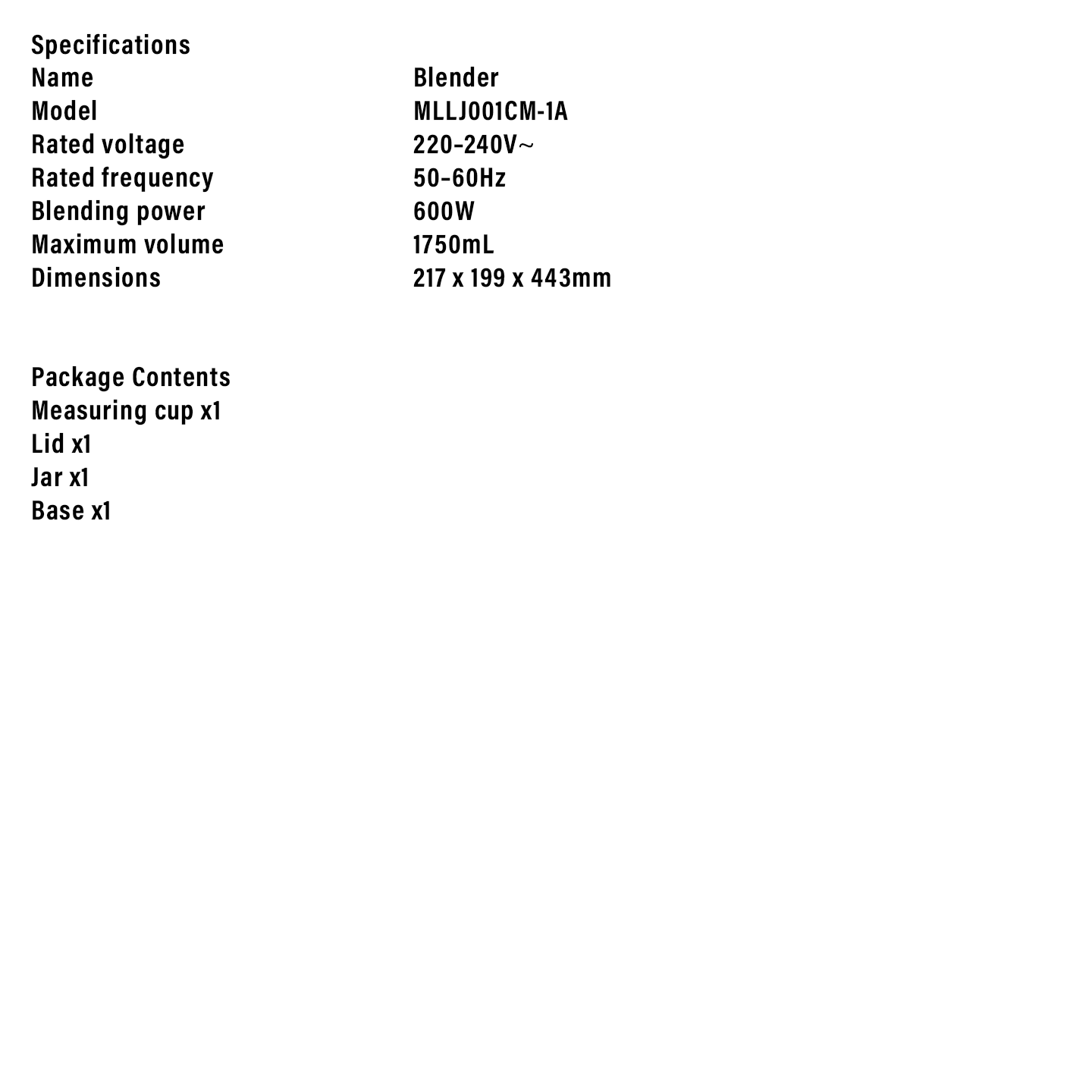 Xiaomi High-Power Blender Variable Speed (BHR8947GB)