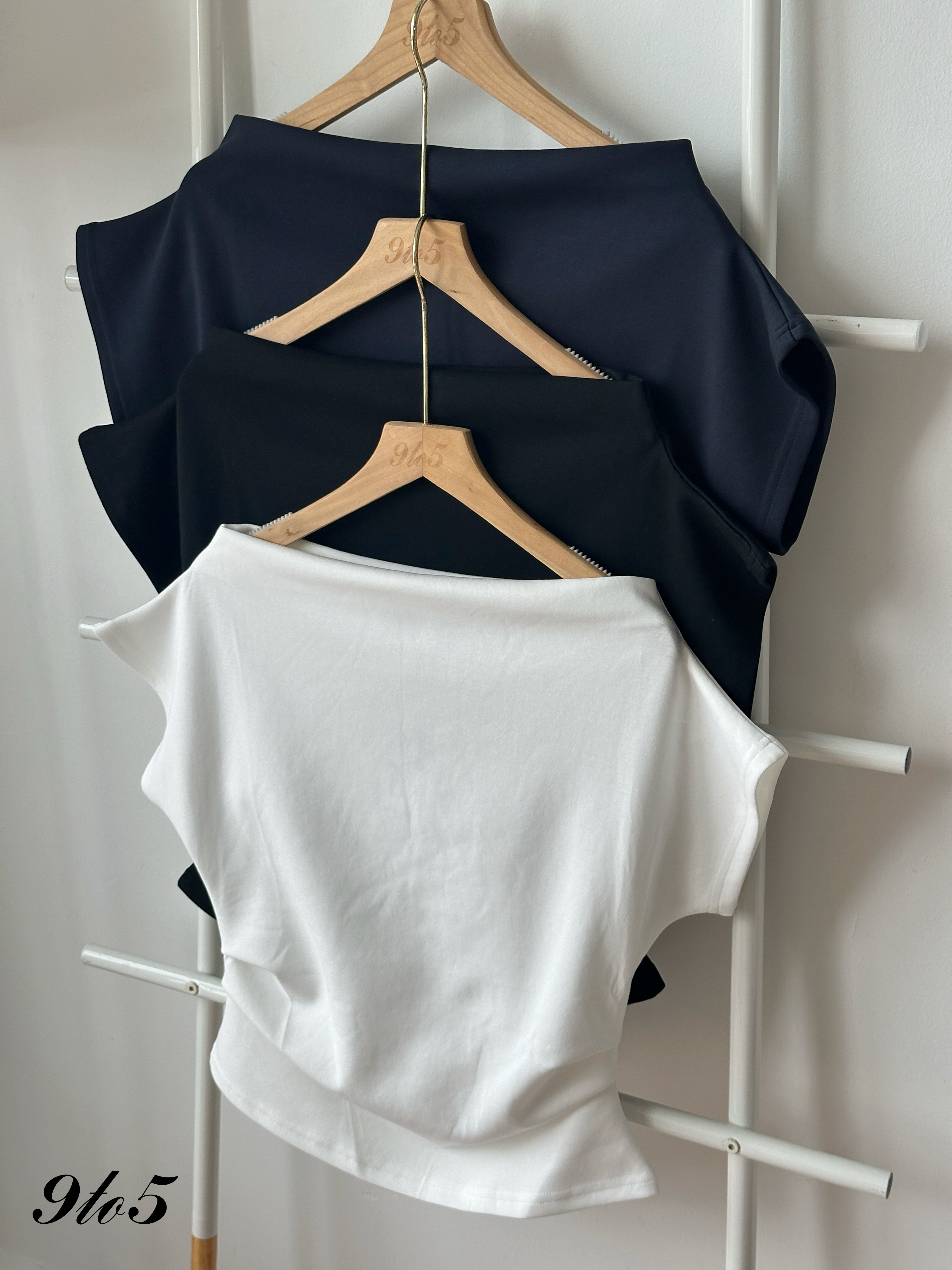 T4406 Boat Neck Ruched Top - 3 Colors 