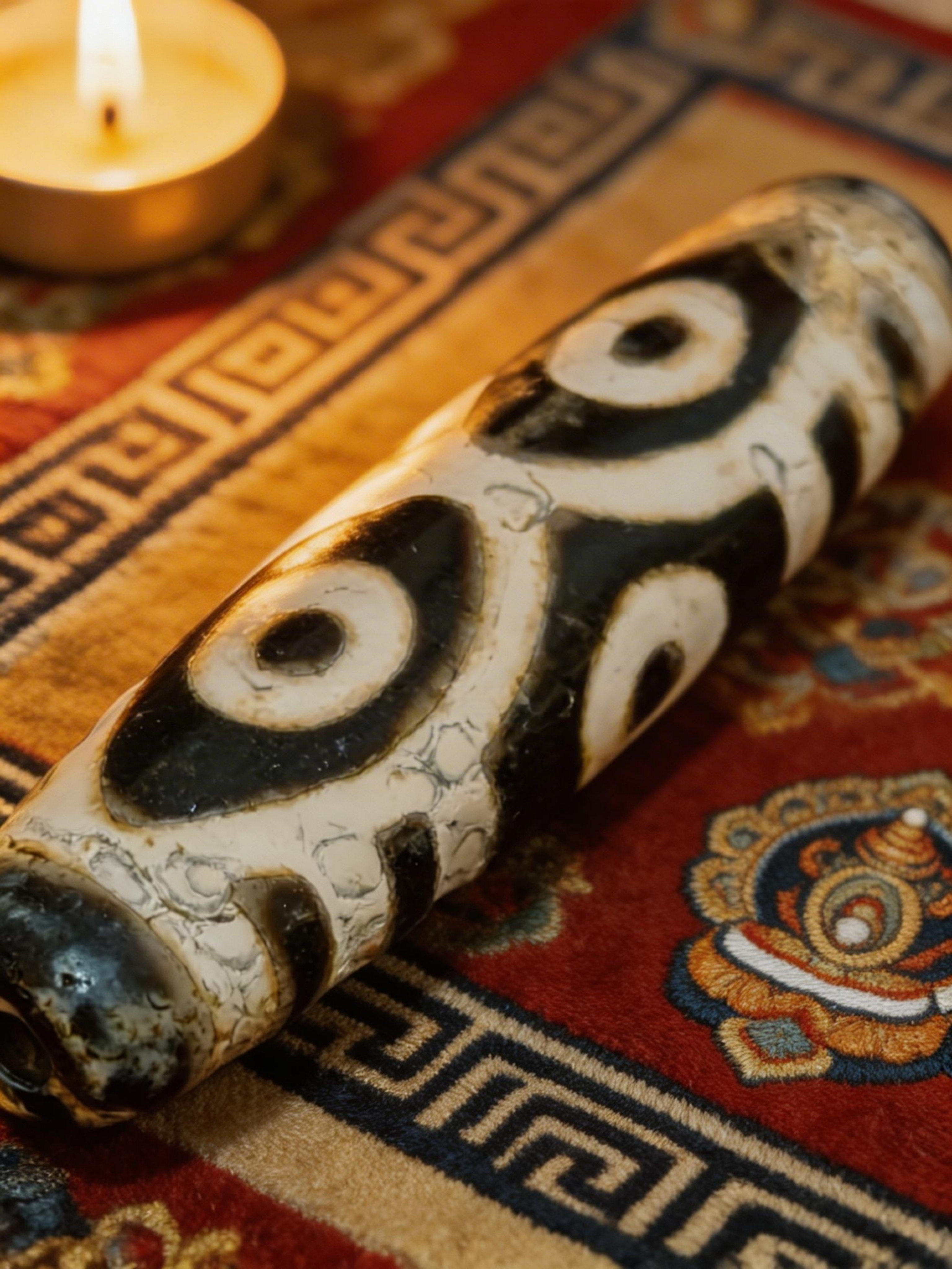 「火供龍六眼天珠」26035