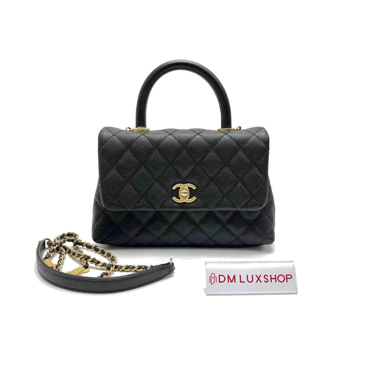 Chanel Black Caviar Small Coco Handle GHW (Serial 24)