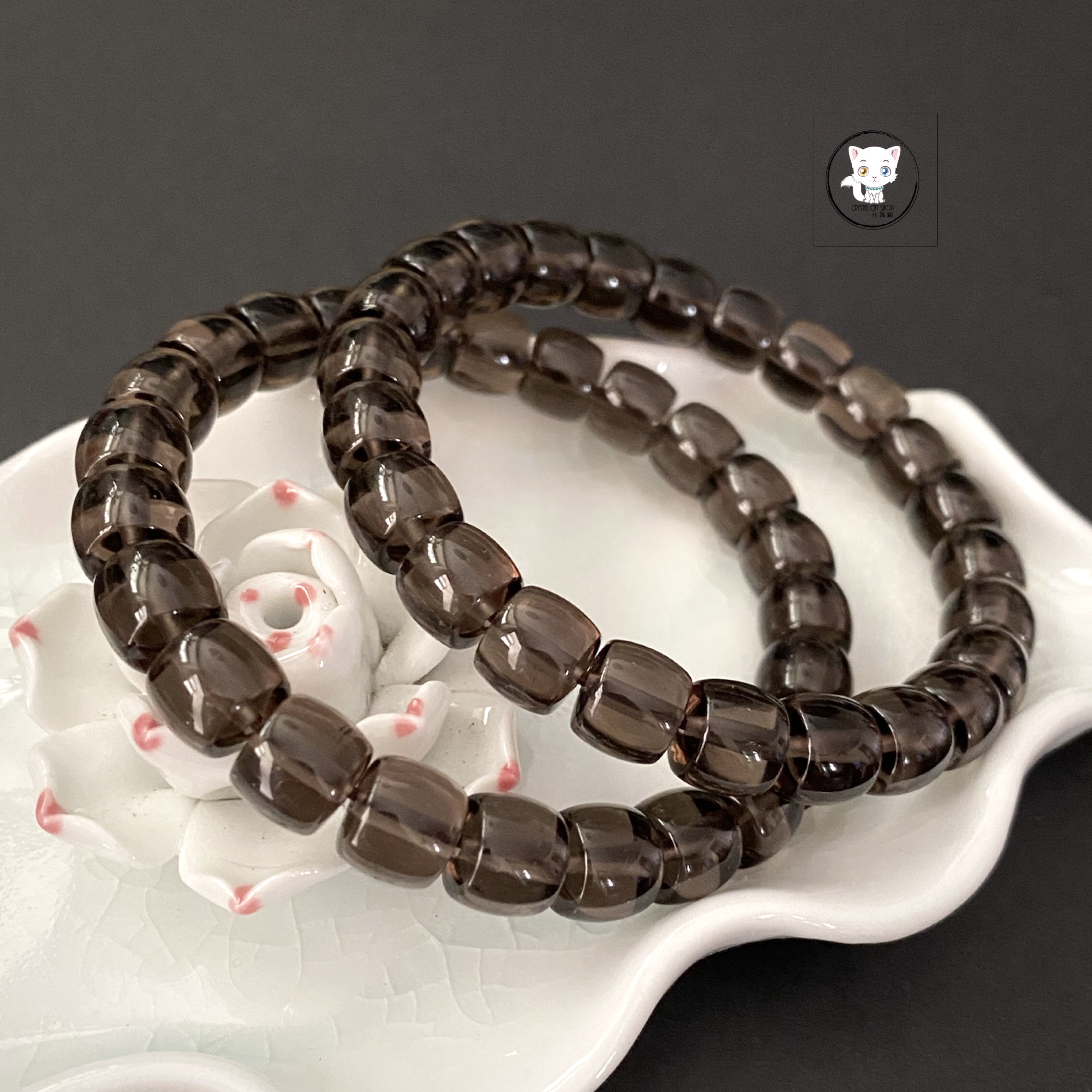 天然冰曜石桶珠手鏈 9.3mm