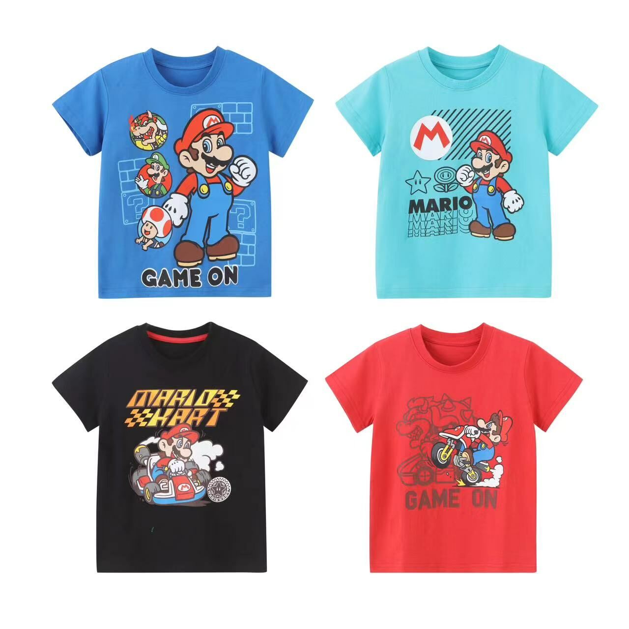 出口日本漫畫風純棉Mario短袖T -1件