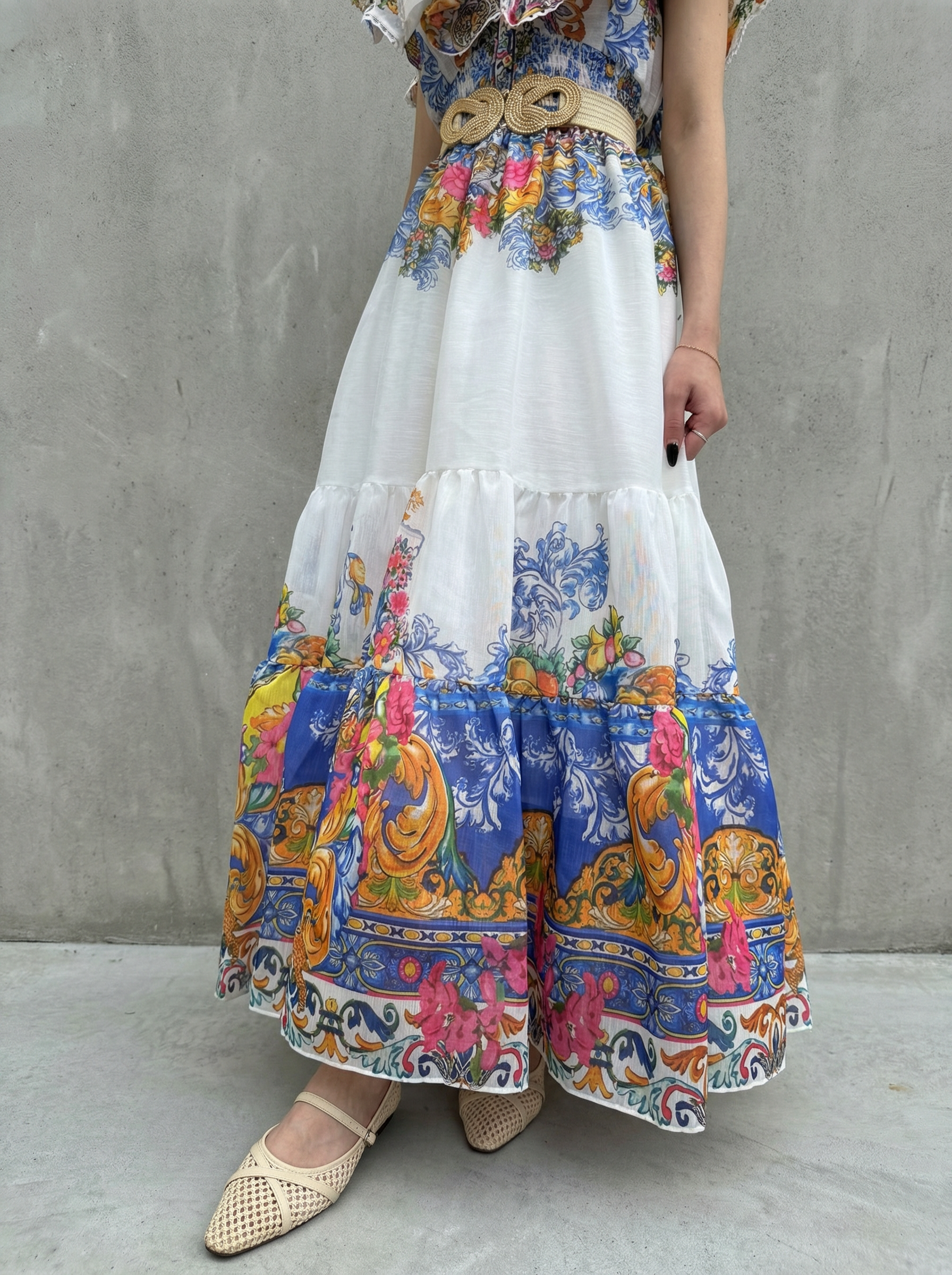 波西米亞風情印花長洋裝