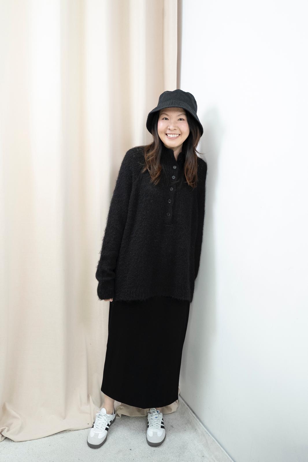 馬海毛鬆鬆上衣（黑色）