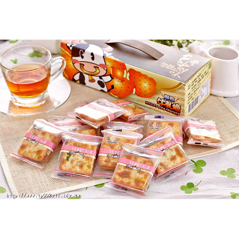 台灣製造【台灣上青】 牛軋糖蘇打夾心餅300g