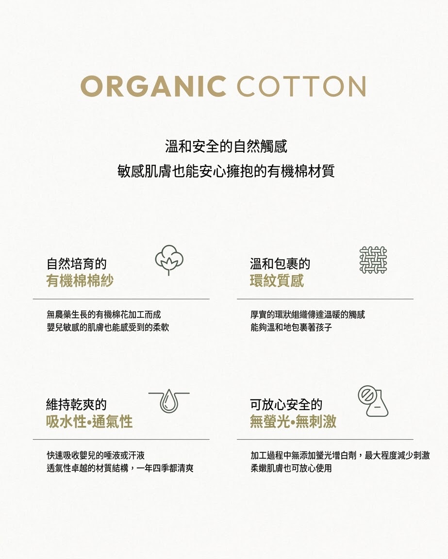 DTD有機棉系列-肩部胸前護墊口水巾 三件套