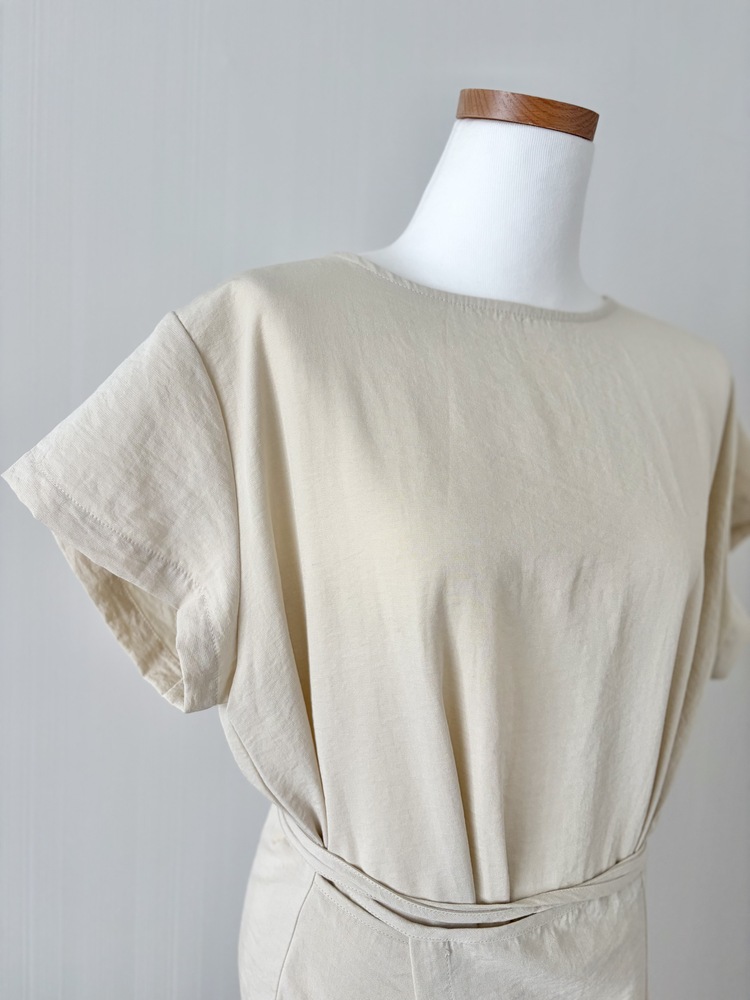 The Timeless Wrap Dress (Beige)