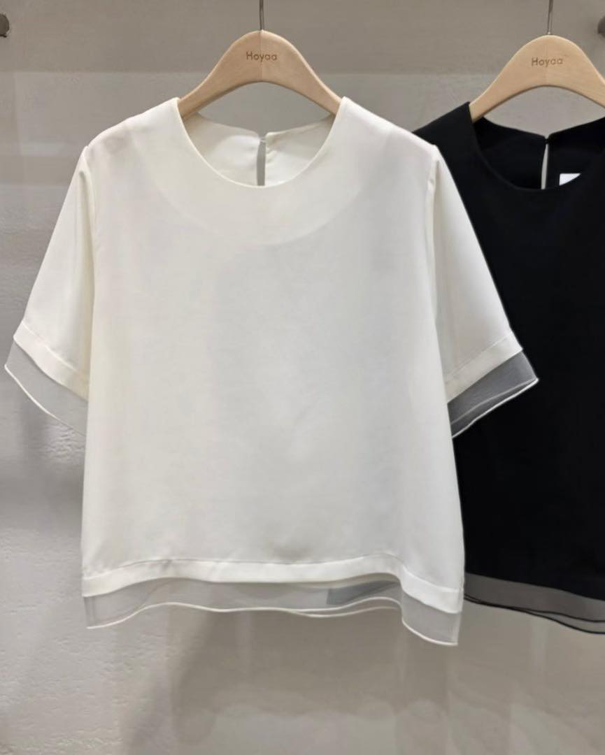 紗邊淨色Top
