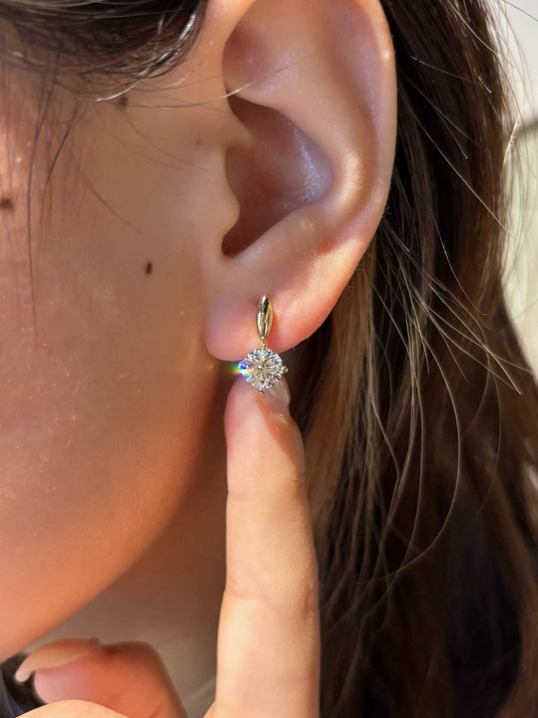 18K 培育鑽石耳環 D: 1.71ct/2