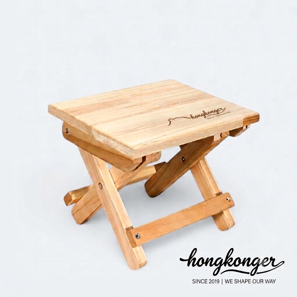 【專屬刻字】HONGERKONGER 原木小摺凳
