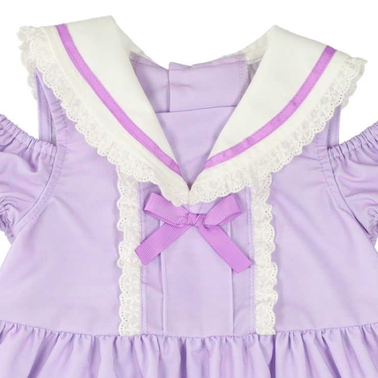 🇯🇵限時預訂 日本直送🇯🇵長髮公主印花荷葉邊水手領露肩連身裙