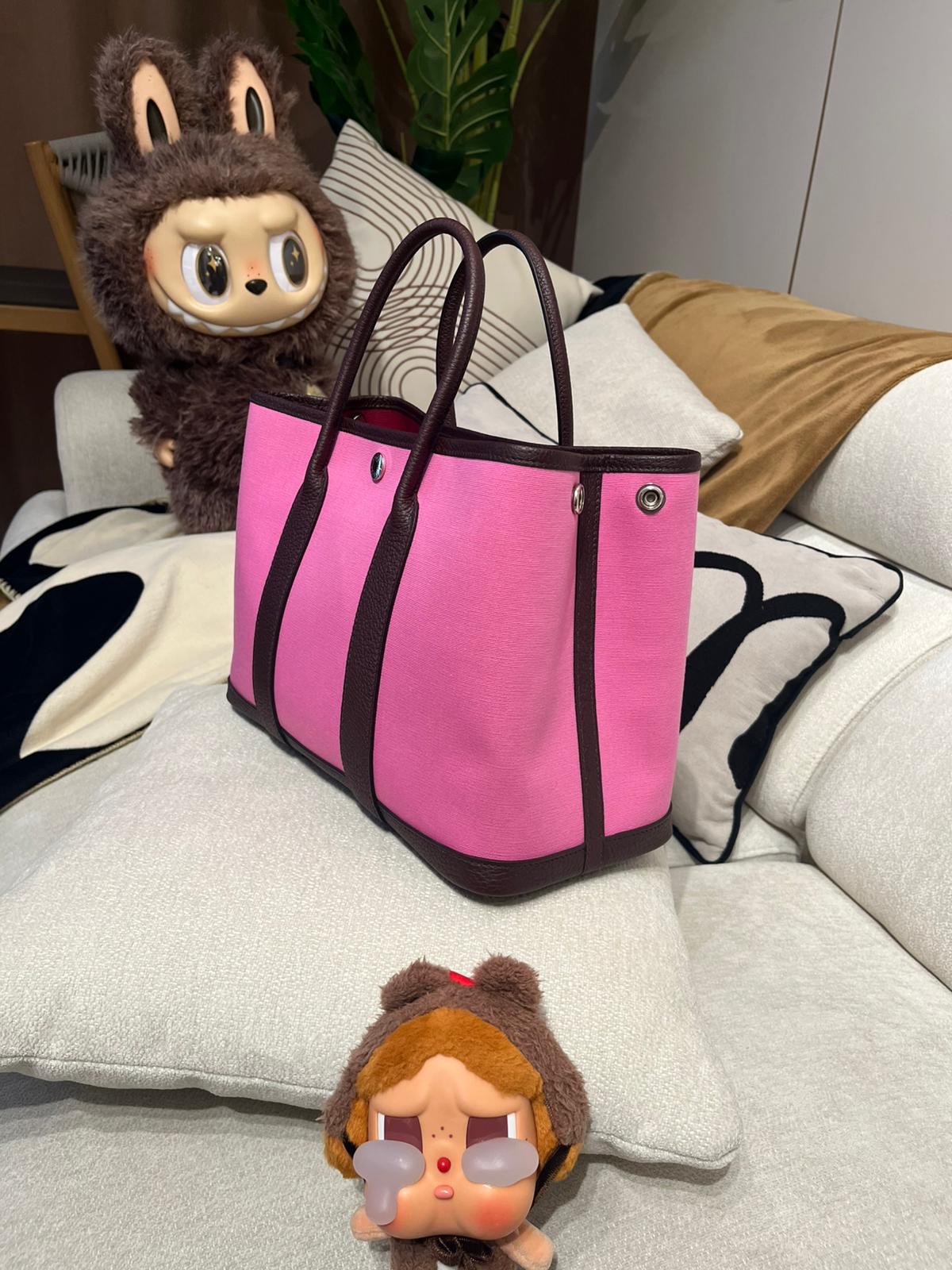 Hermes Garden Party 30 Stamp Z Pink 100%Authentic, 98%New ✅Dust bag