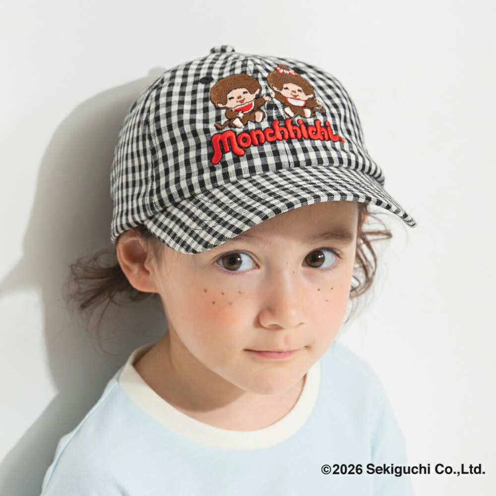 🆕【⭐訂購⭐】🇯🇵日本直送 🌀#Monchhichi 刺繡 格紋 cap帽［2款選］ 🌀[ELED-0122][260613]