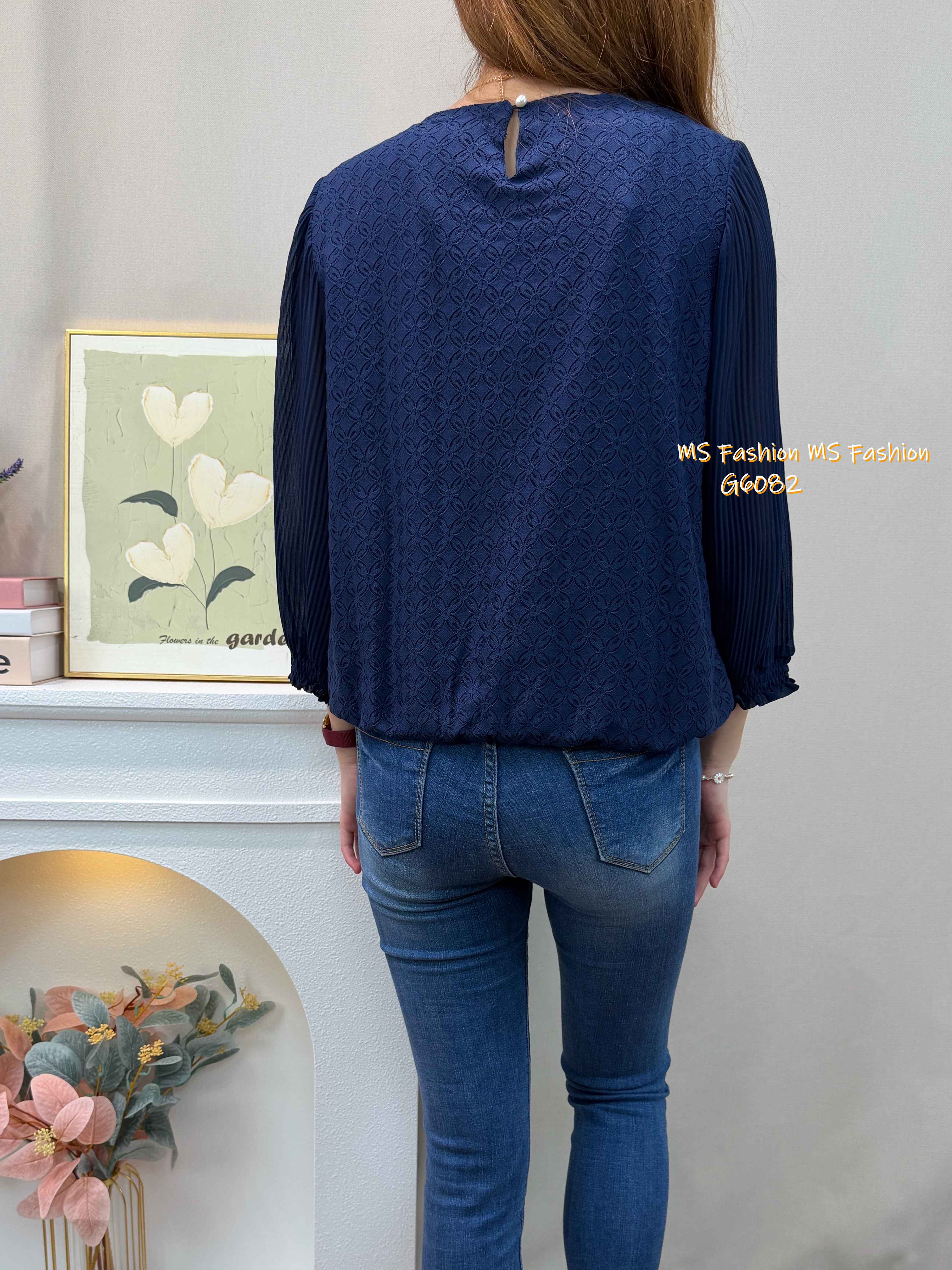 G6082 韓國🇰🇷通花百摺top