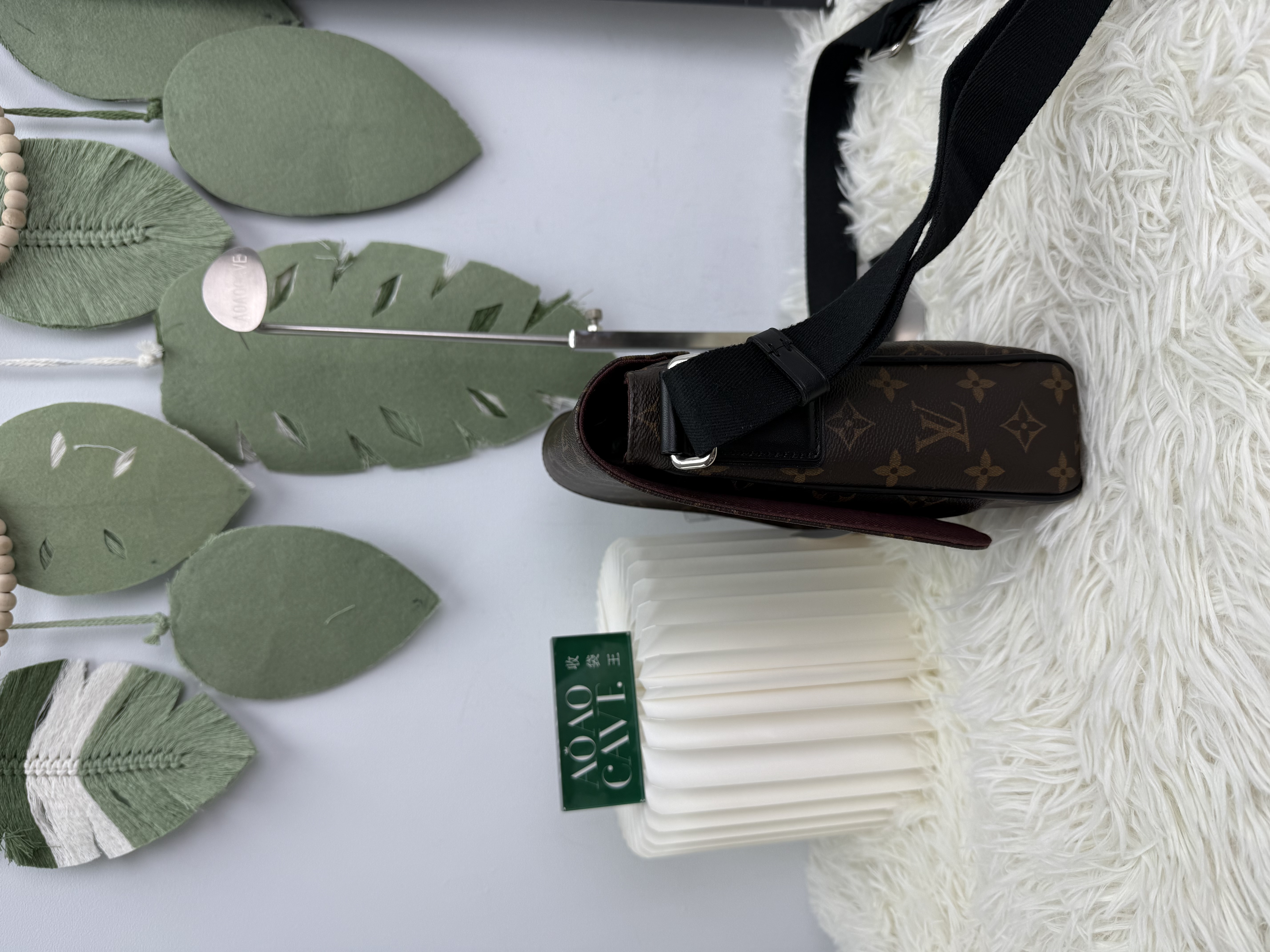 🤍PRE OWNED 經典老花 District PM size 晶片款 郵差包🤎