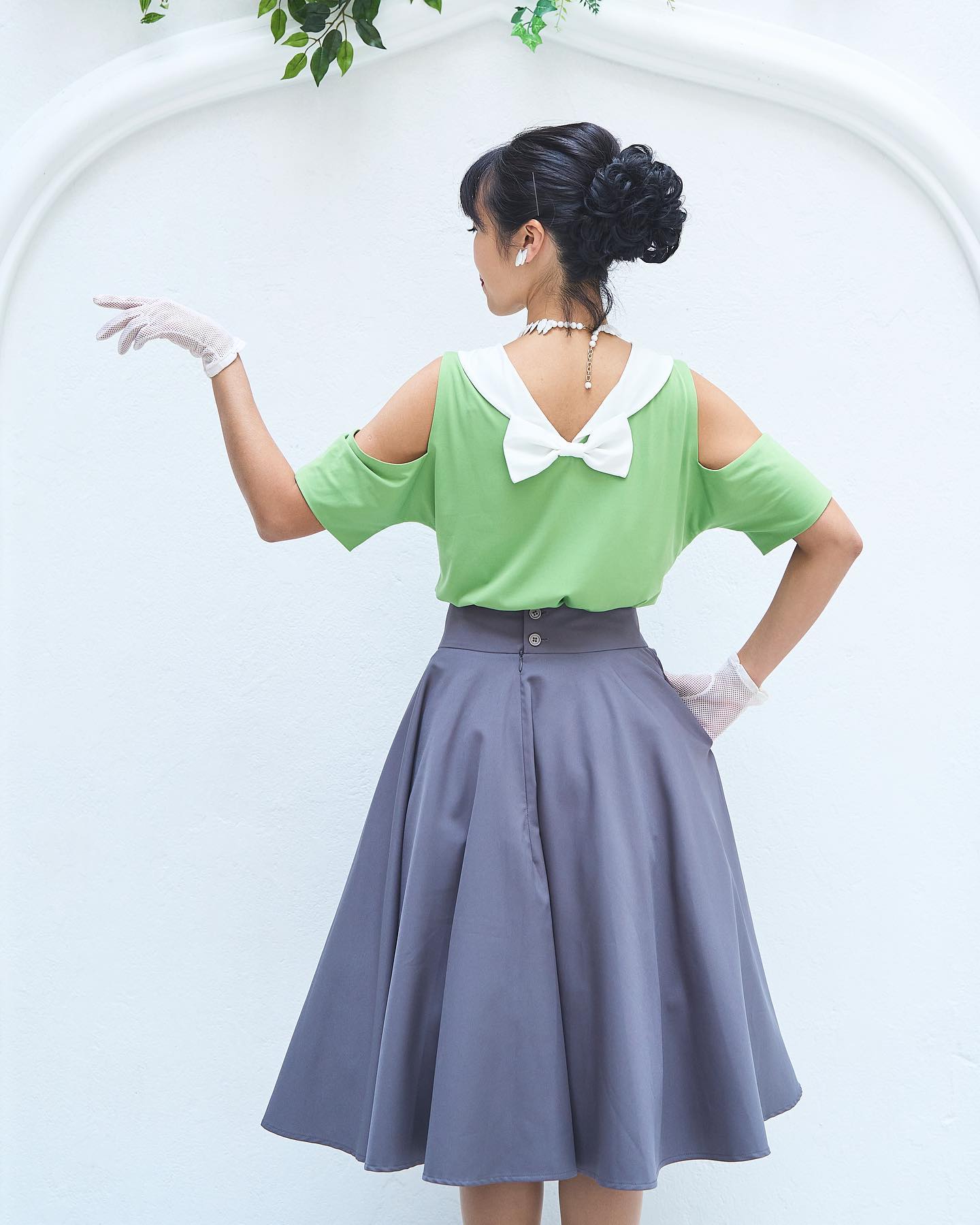 (Ready/Custom-Made) - Vintage High Waist Swing Table Skirt - 7 colour available (FM041）