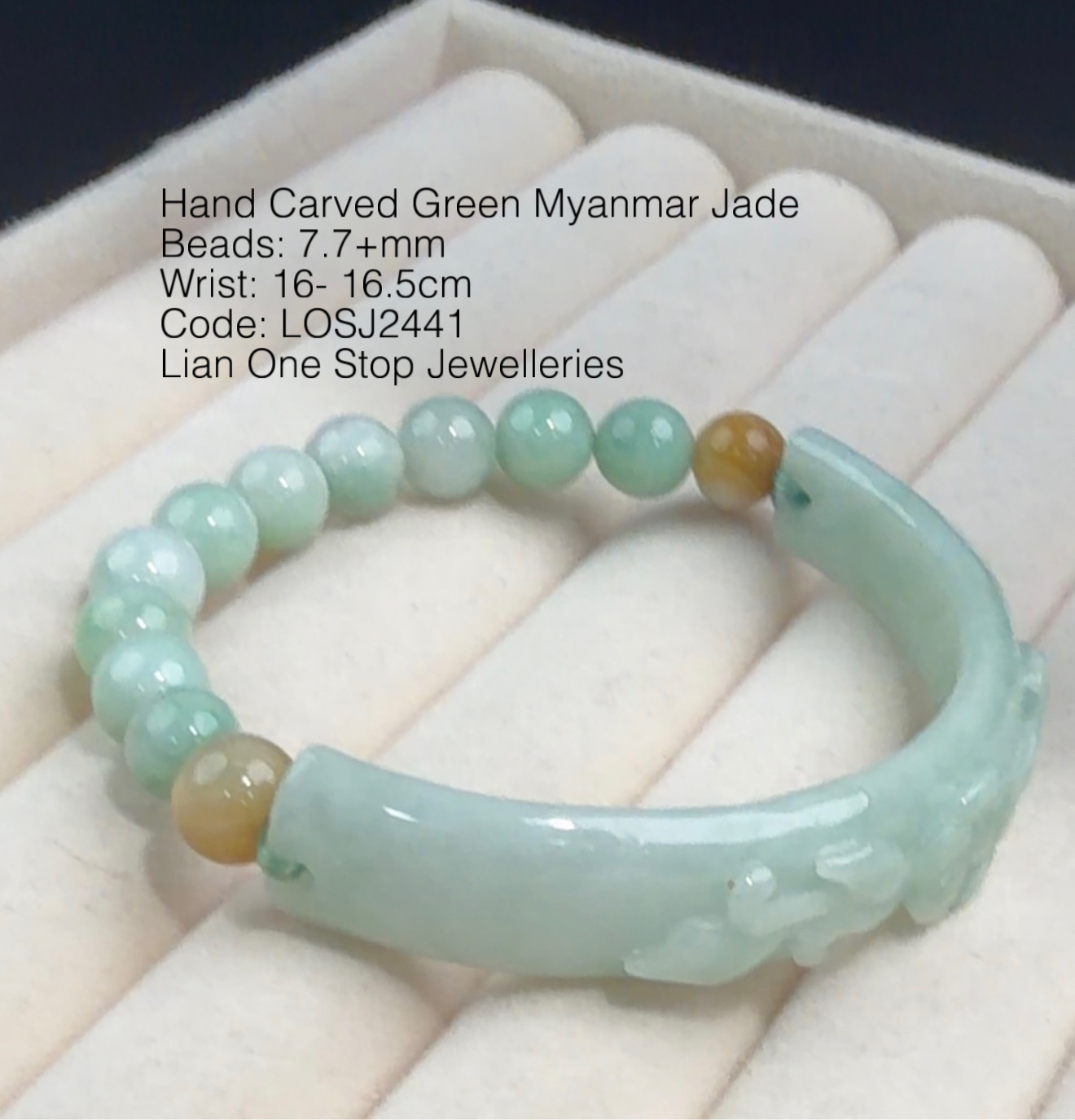 Code: LOSJ2441 Hand Carved Green Myanmar Jade