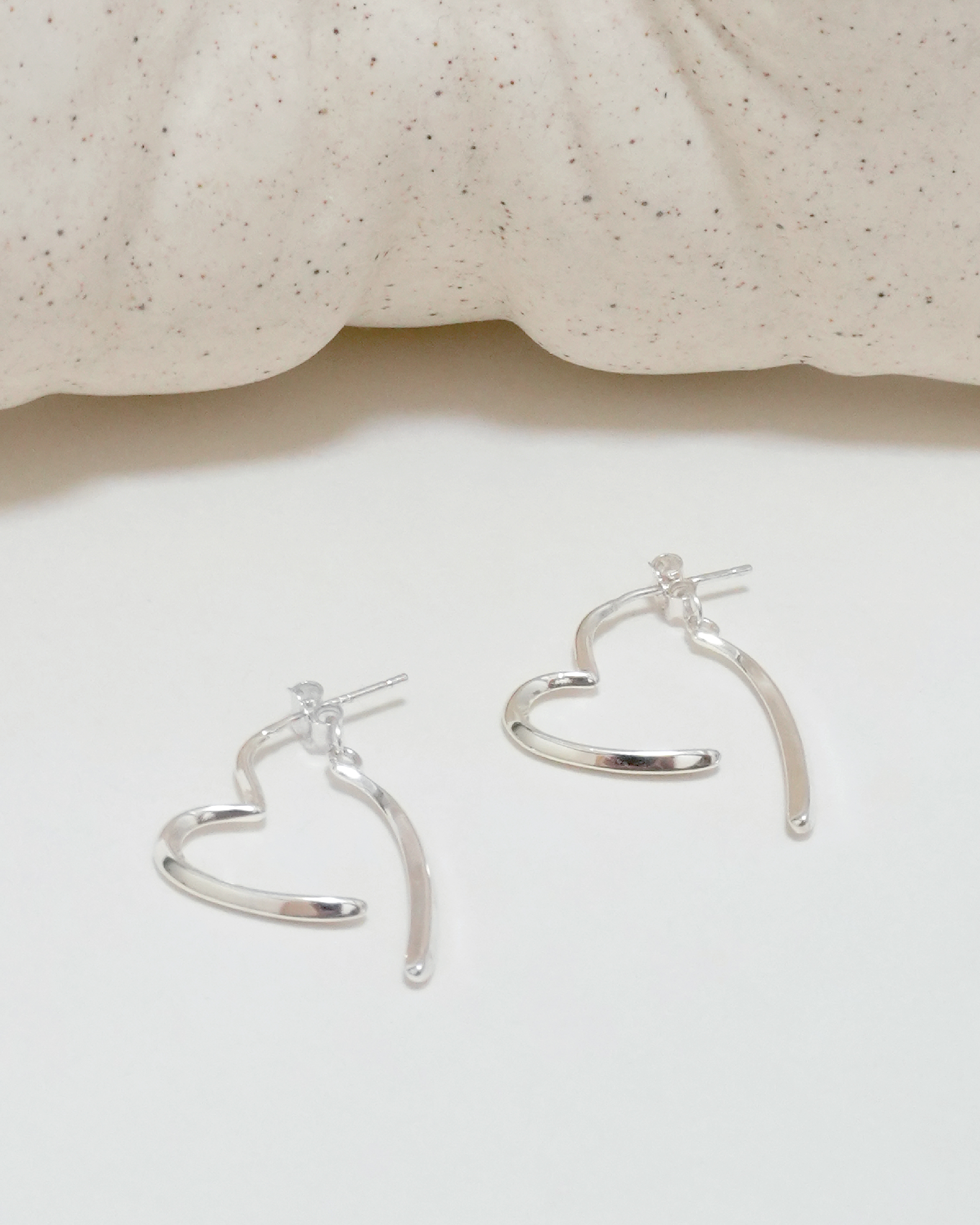 Sleek Heart Silhouette Earrings