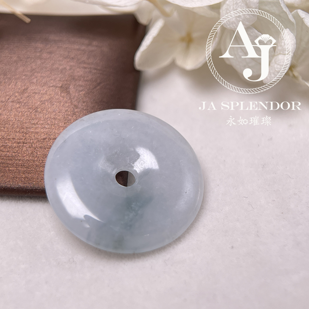 JN-228 天然翡翠A玉 冰糯飄綠平安扣