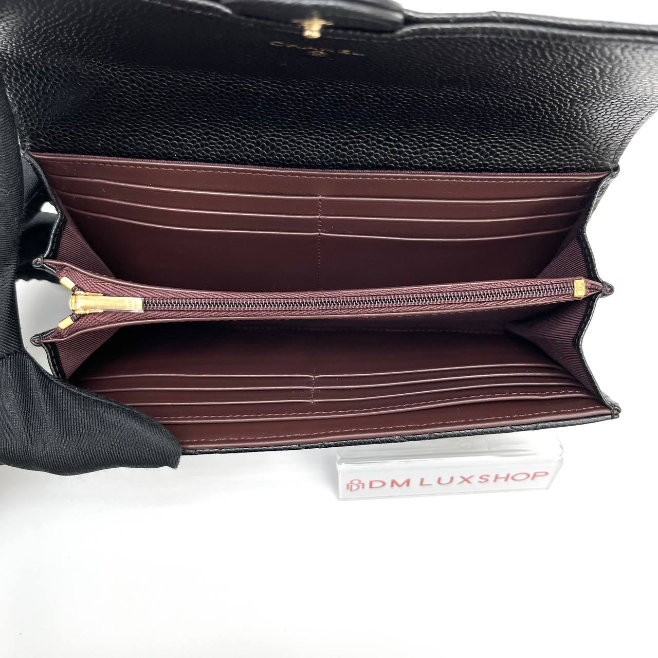 Chanel Classic Flap Black Caviar Long Wallet GHW (Serial 31)