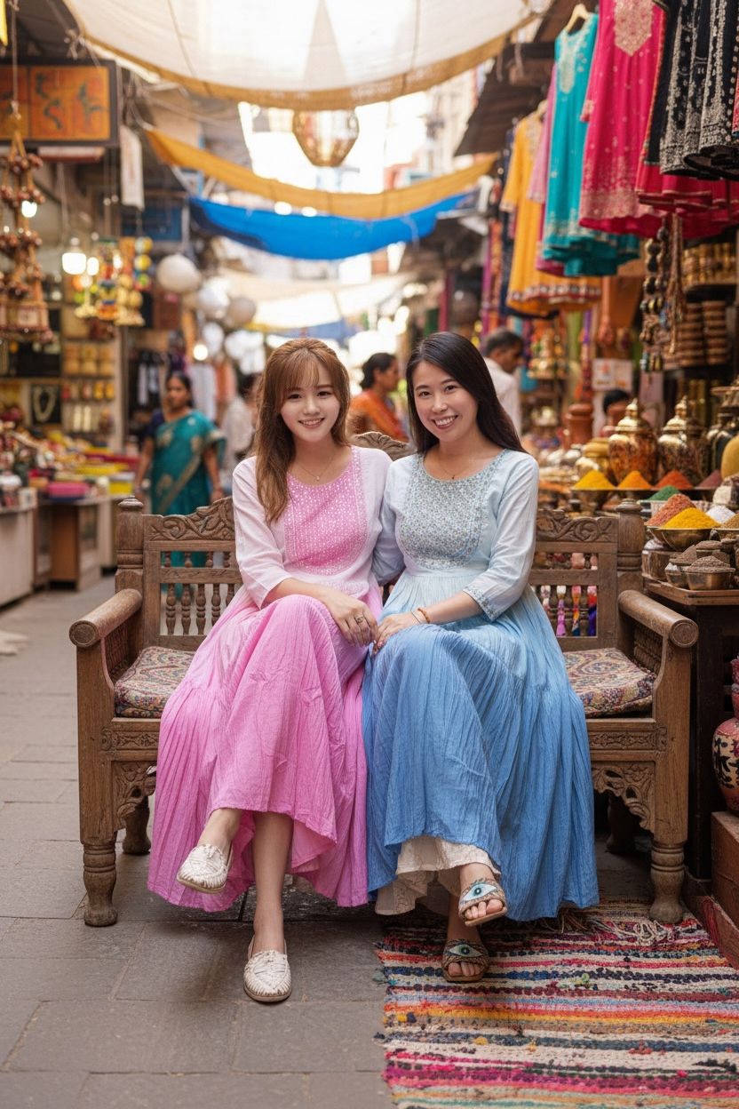 Blue Gradient Emb Mid Sleeve OP 51" #1350