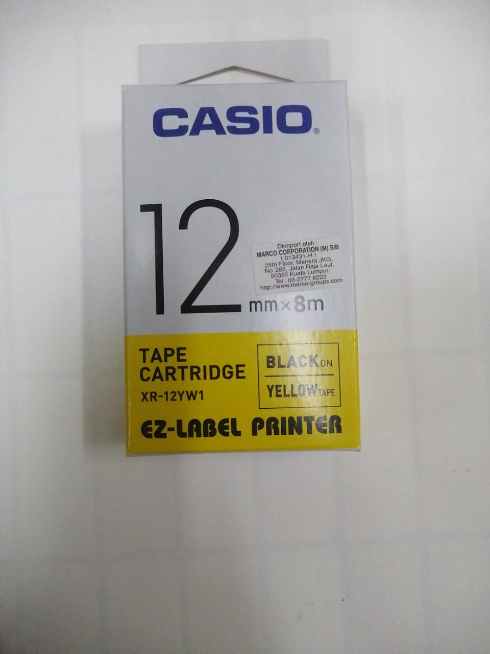 CASIO ORIGINAL GENUINE 12MM EZ LABEL TAPE FOR KL-120 KL-130 KL-820 KL-60 KL-HD1 KL-8400 KL-G2