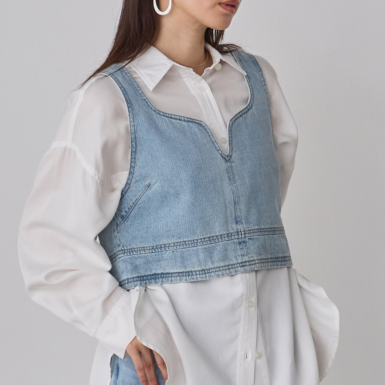 牛仔挺身背心outer【JOT002】