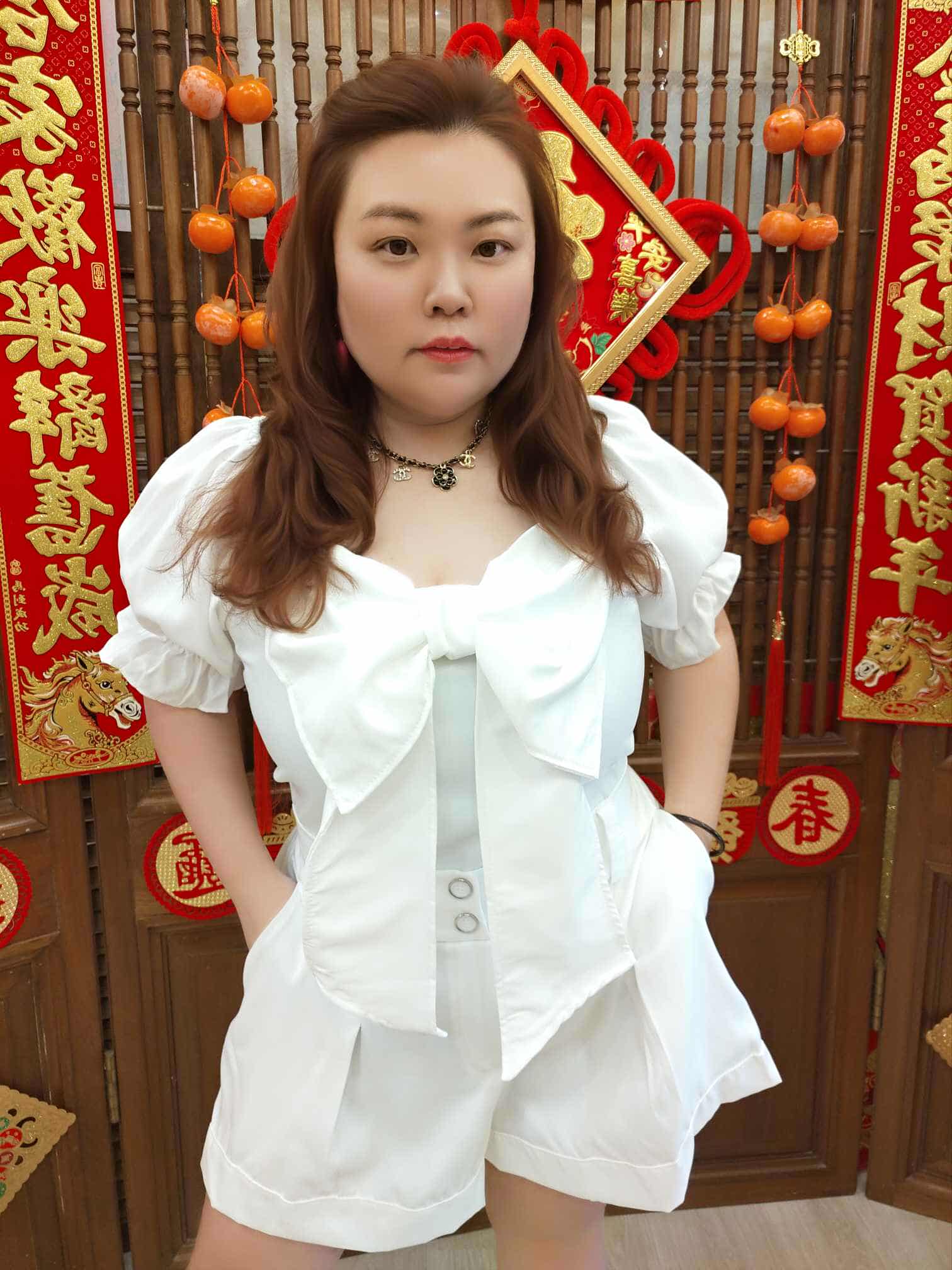 NFD02 TJE07 胸前大蝴蝶结短裤套装