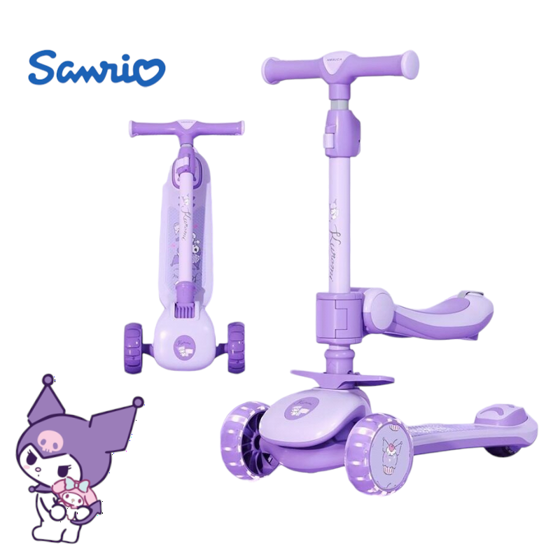正版 Sanrio Kuromi 兒童二合一滑板車 (連可拆卸座位) | 1-5歲幼兒平衡車推薦 | vBuy 香港現貨