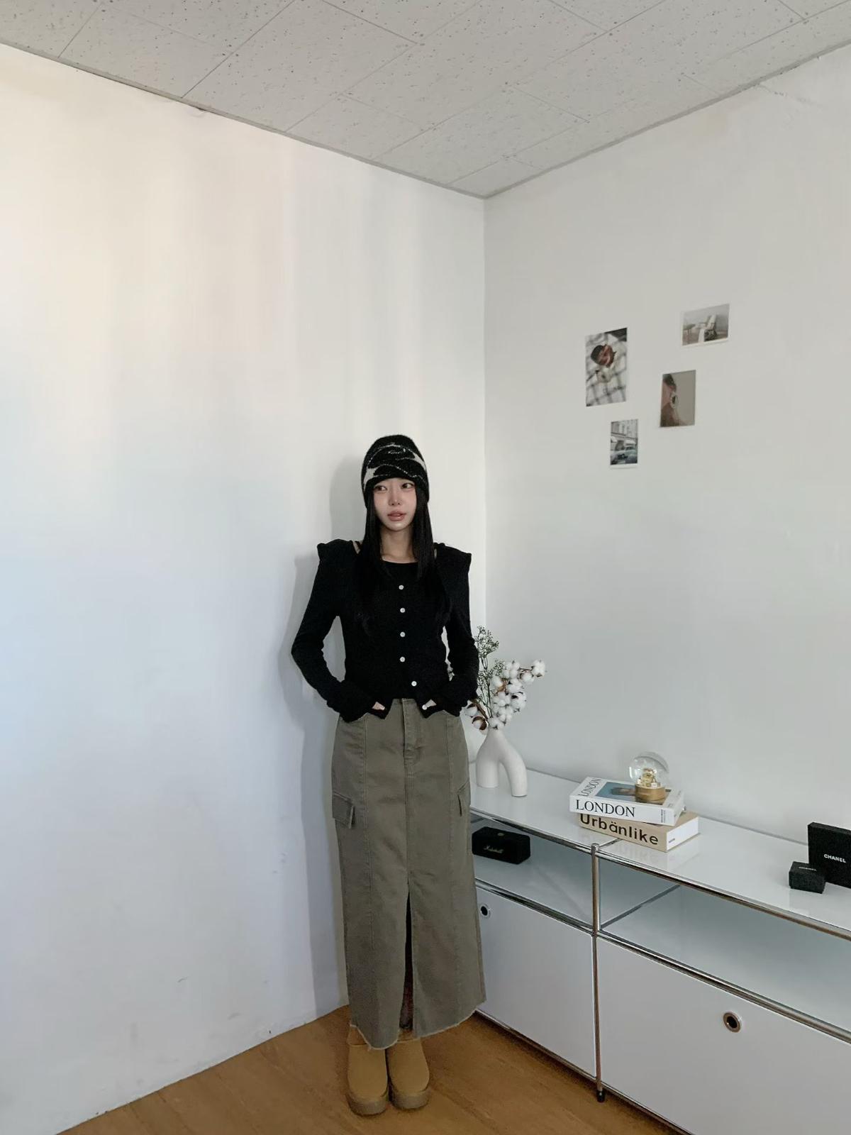 H16 雙袋前骨牛仔裙