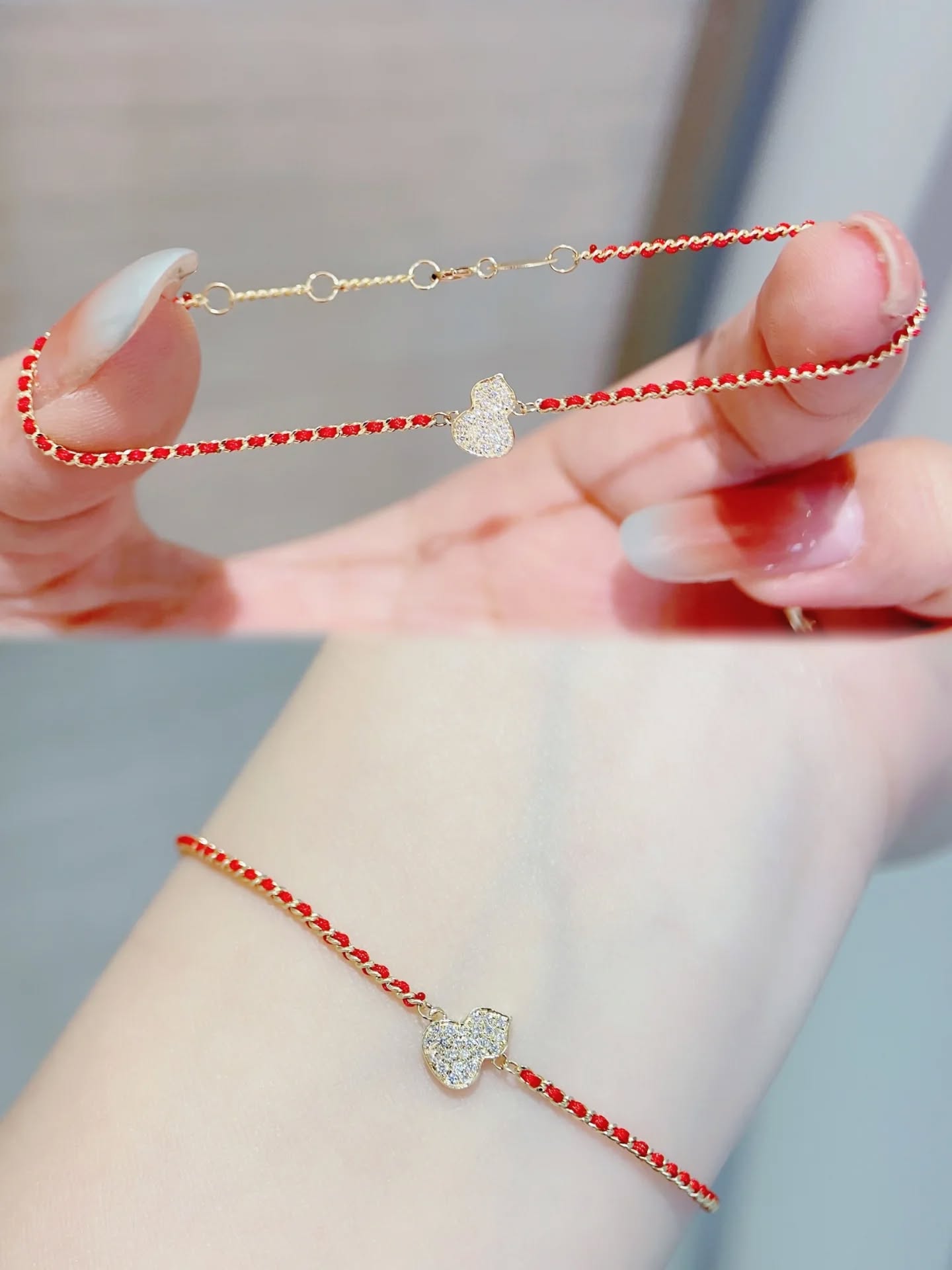 本命年紅紅火火馬年暴富紅繩安排上❤️ 今年最愛紅繩 18k金天然鑽石紅繩手