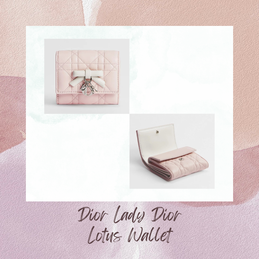 日本限定 Dior Lady Dior Lotus Wallet Cannage Lambskin (S2609PUQC_M19I/S2609PUQC_M06E)