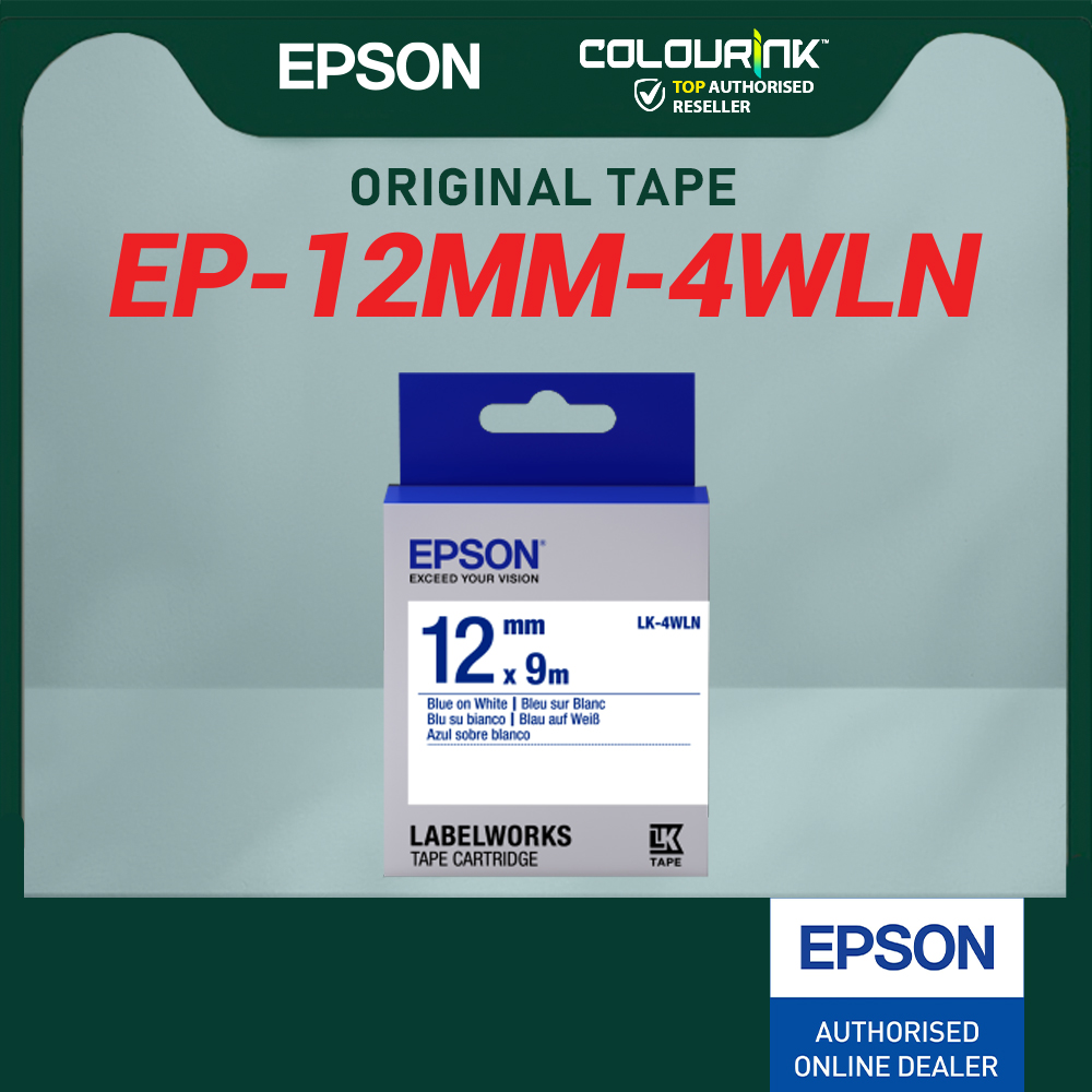 Epson Original LK Label Tape Sticker 9 Meter Long 2WBN 3WBN 3YBP 4WBN 4KBM 4TBN 4SBM 4LBP LW-K200 LW-K400 LW-600P LW-700