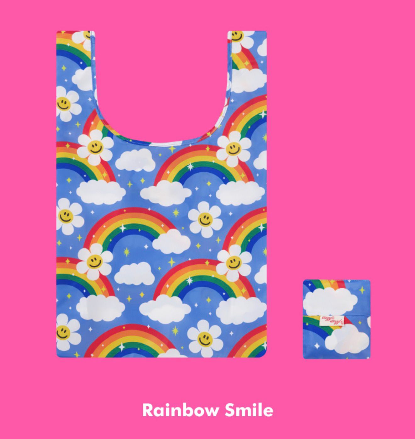 Wiggle Wiggle Rainbow Smile 可摺疊環保袋