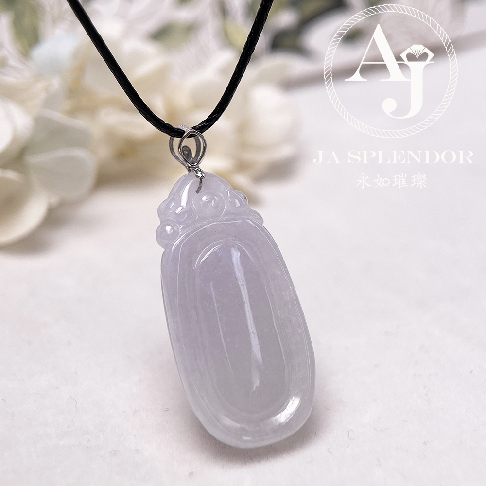 JNK-101 天然翡翠A玉 冰種櫻花粉福貝18K金吊墜