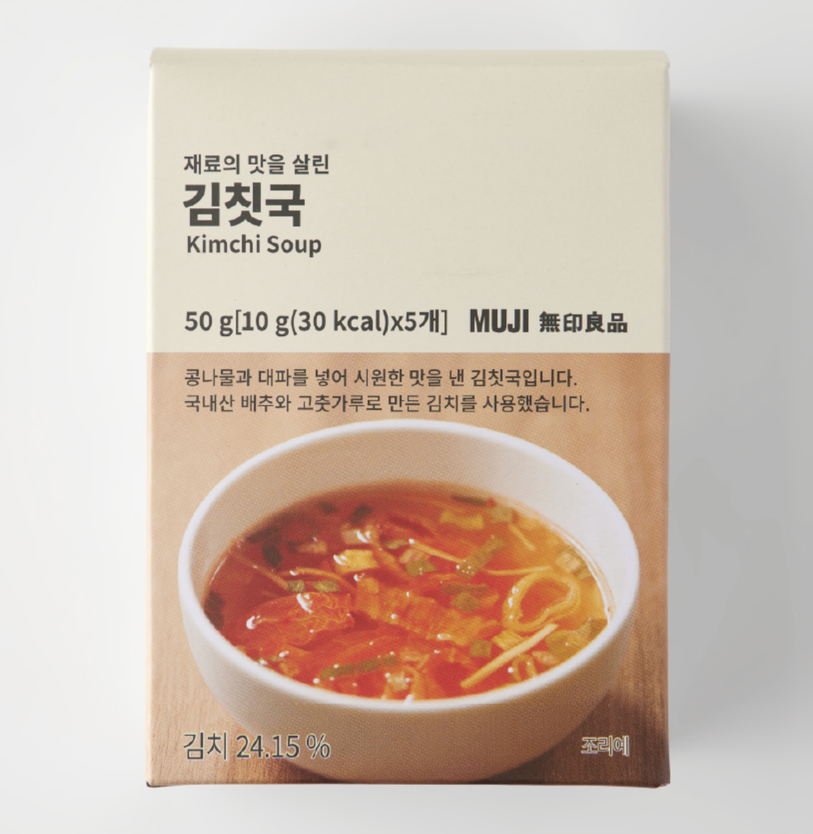 韓國限定 MUJI 無印良品 即沖 大蔥豆芽 泡菜湯 5入/盒｜Kimchi Soup