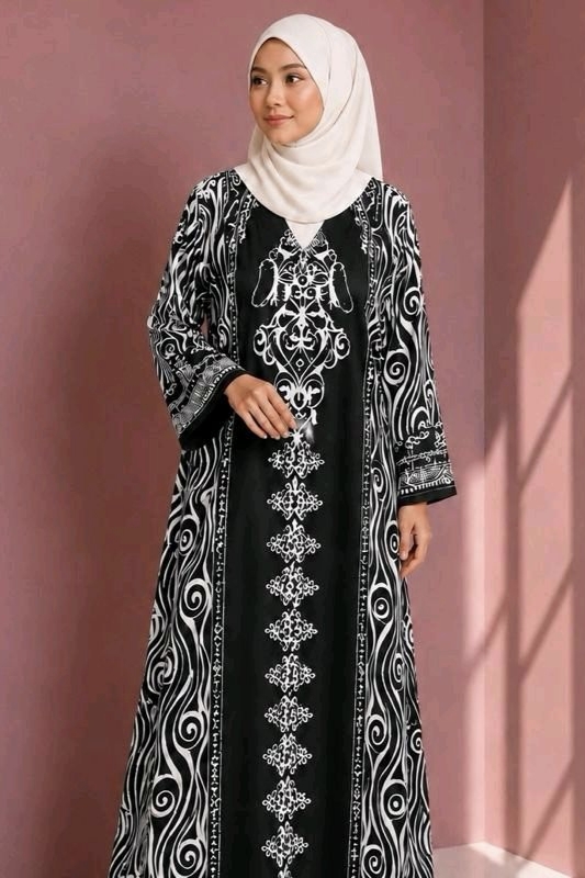 ARABIAN Premium Satin - Black White