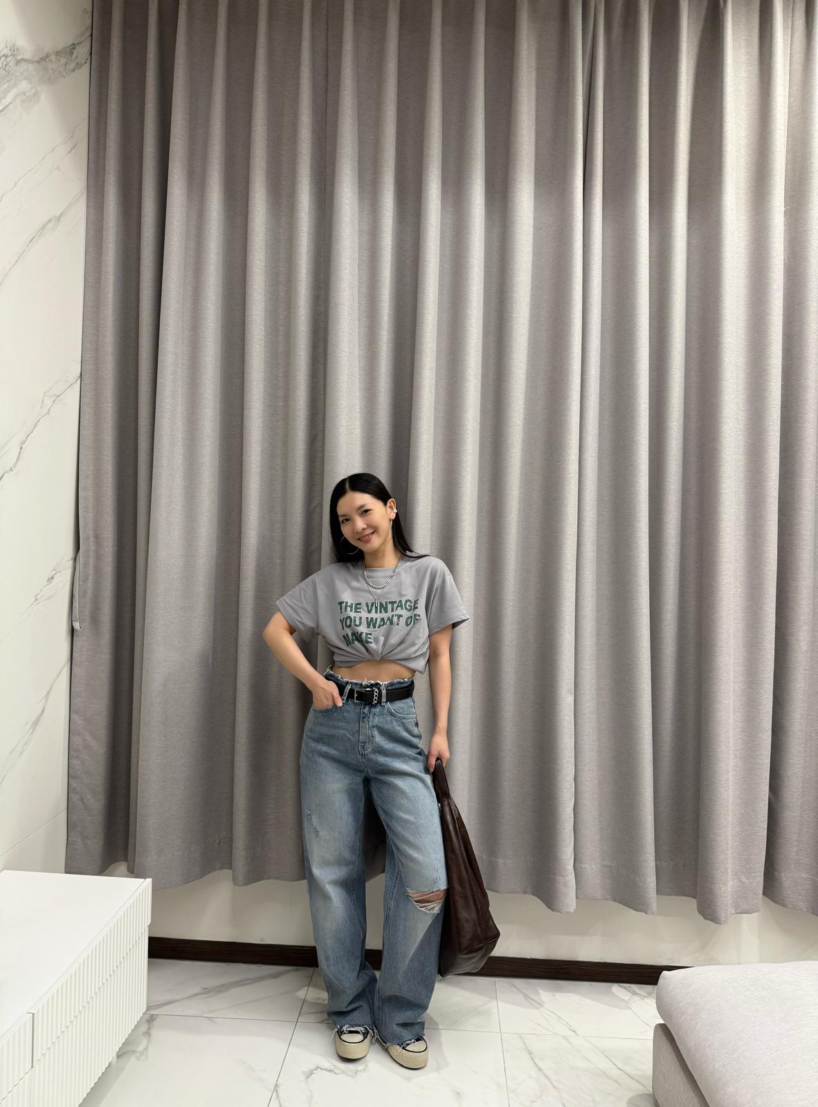 M01 前後擦色英文字Tee
