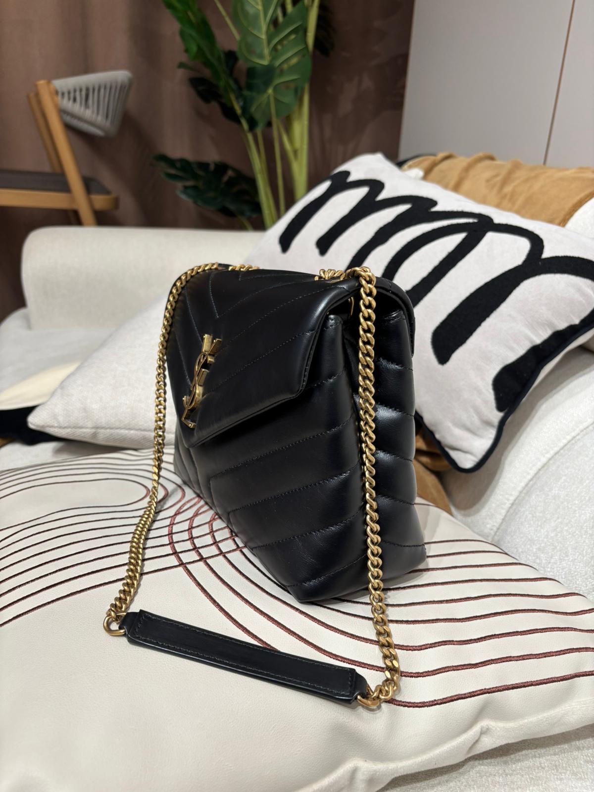 Ysl Loulou small flap bag 黑色牛皮 100%Authentic,98%new ✅card booklet✅dust bag