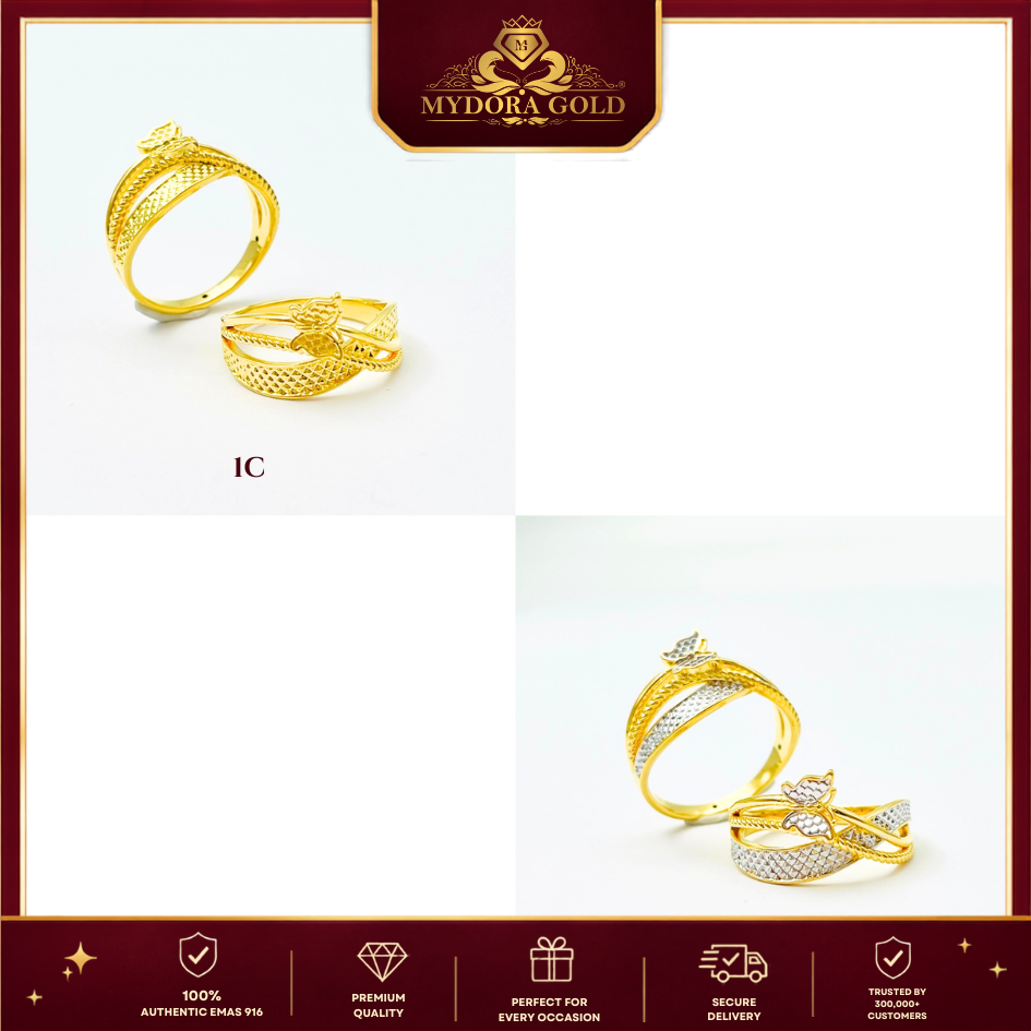 MYDORA Cincin Silang Butterfly Grace (5G) l EMAS 916/22K
