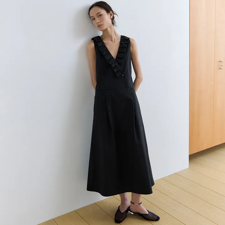 [portofcall] Pavane Pleats Collar Dress (2色)
