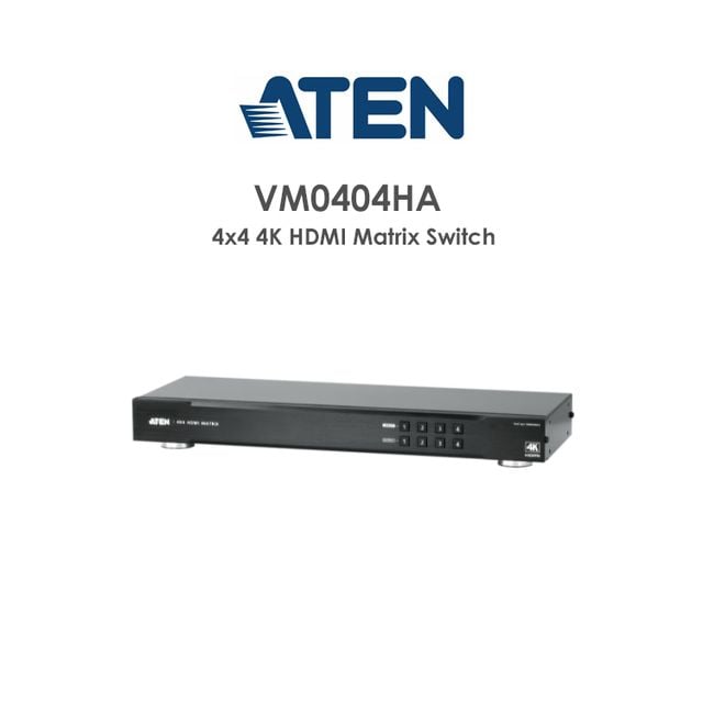 ATEN VM0404HA 4x4 HDMI マトリクススイッチャー 4x4 4K HDMI Matrix Switch – TAA - VM0404HA, ATEN Video
