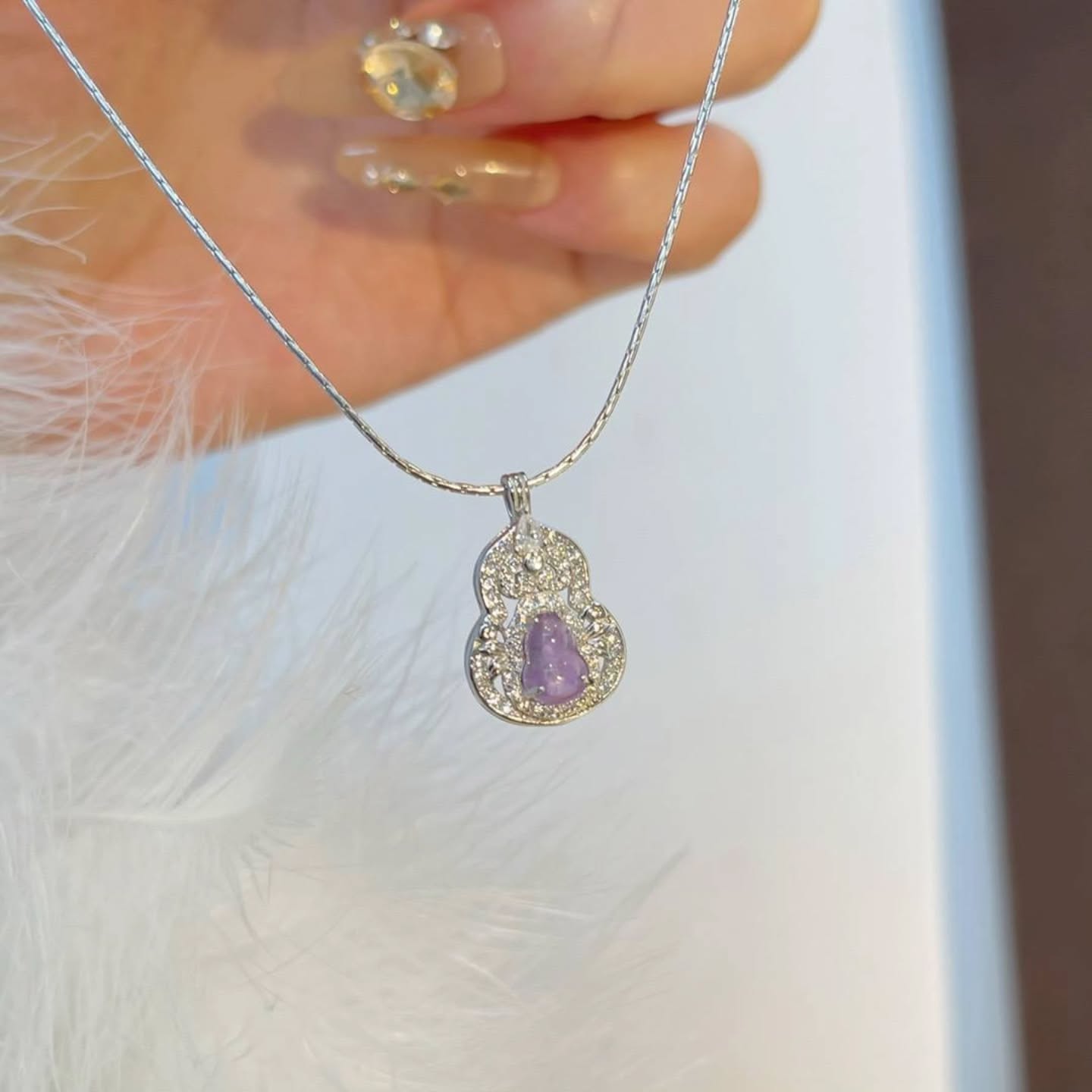 🆕天然紫水晶葫芦项链 🇨🇳