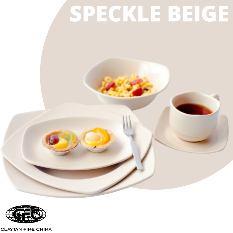 SPECKLE BEIGE BBC11/BBC13/BBC17/BBC20 Square Cereal Bowl (SE)