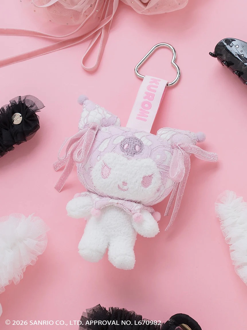 預訂｜日本版 SNIDEL HOME Kuromi x Lace 愛心扣 蝴蝶結公仔掛件